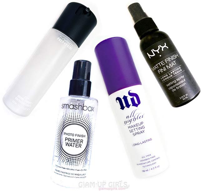 high end and drug store makeup setting sprays to choose from | Wedifys