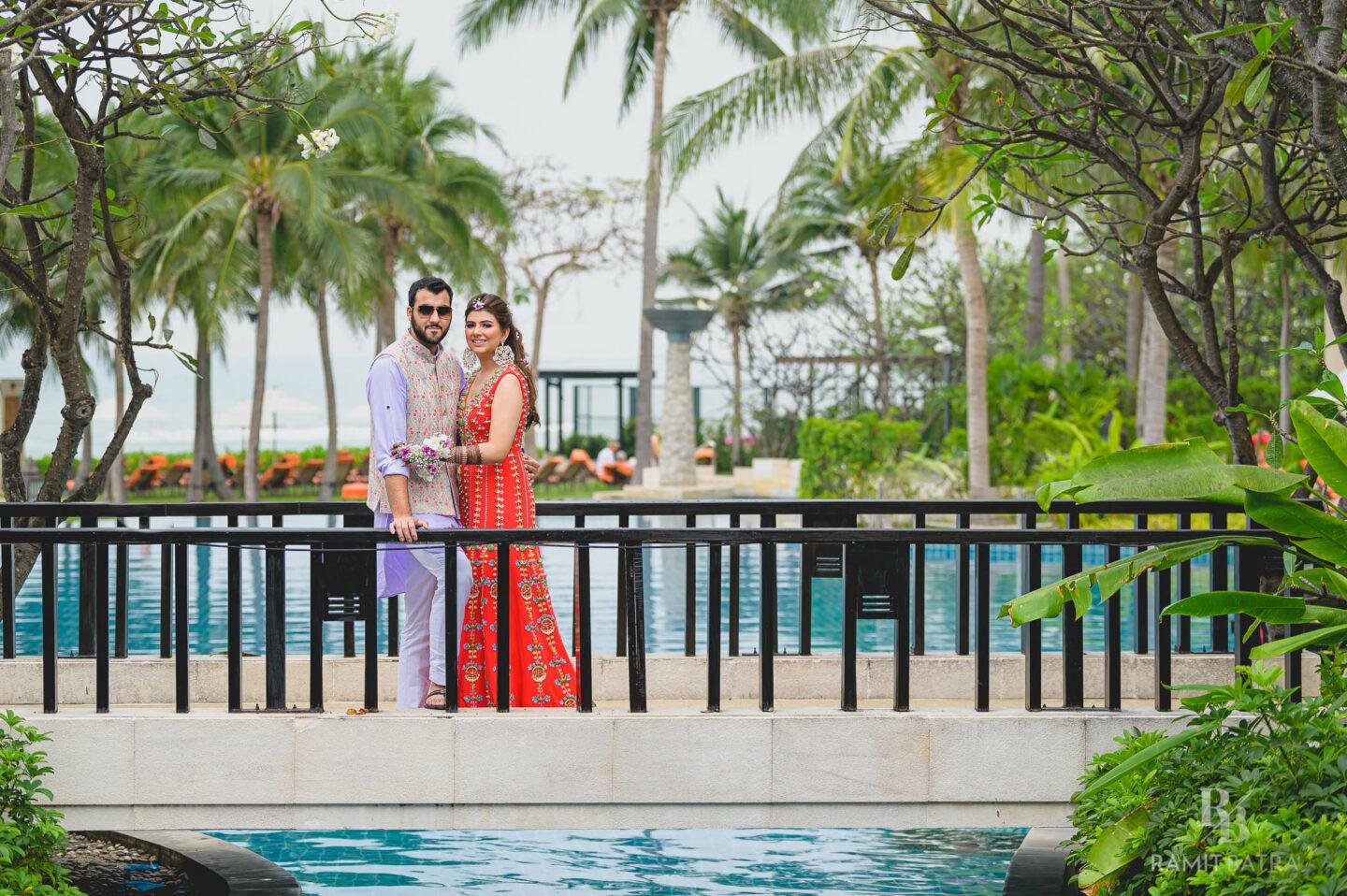 Anushka and Divij wedding in Thailand by the poolside | Wedifys