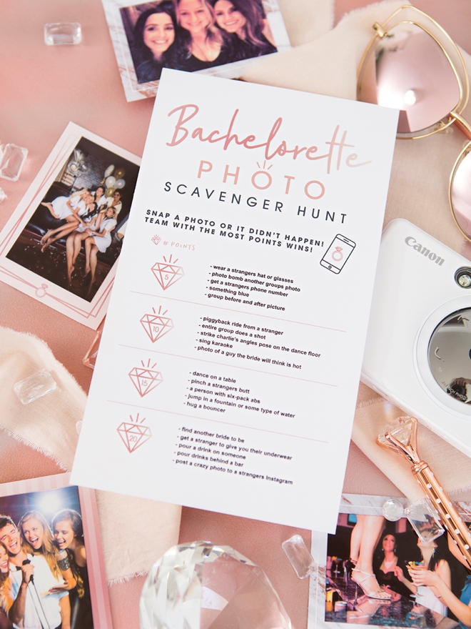 scavenger hunt at bachelorette party | Wedifys