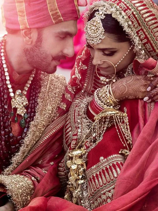 Deepika Padukone and Ranveer Singh on their wedding day | Wedifys