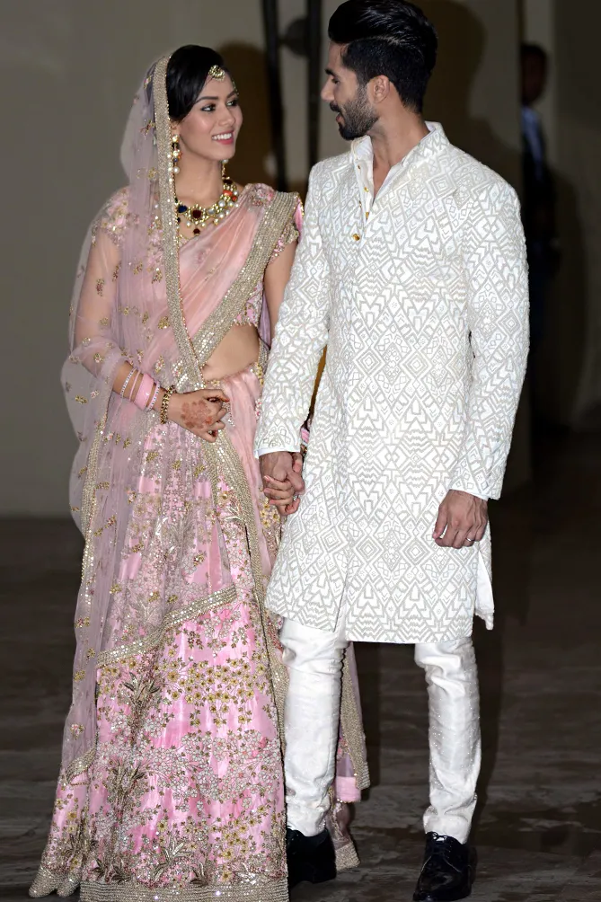 Shahid Kapoor and Mira Rajput on their wedding day | Wedifys