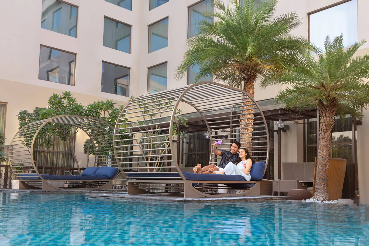 poolside leisure experiences at Courtyard by Marriott Agra | Wedifys
