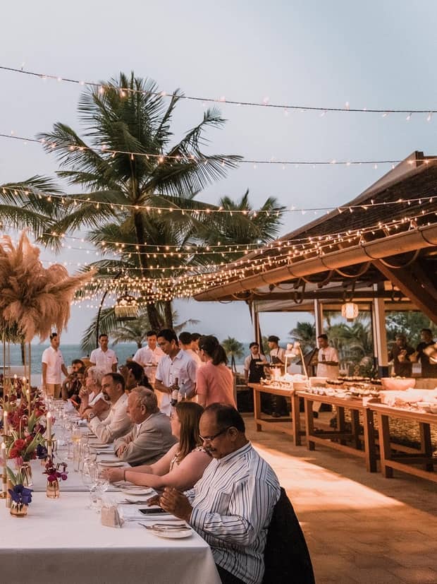 dining table set up at a Langkawi wedding | Wedifys