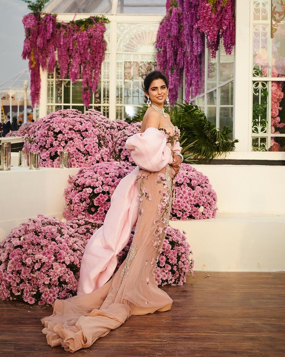 Elegant Blossoms: Isha Ambani's Stunning Miss Sohee Gown | Wedifys