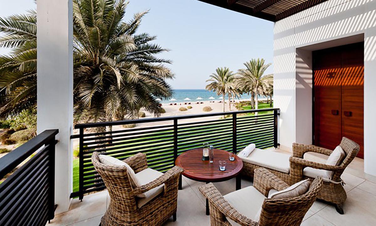 balcony view of The Chedi Muscat | Wedifys