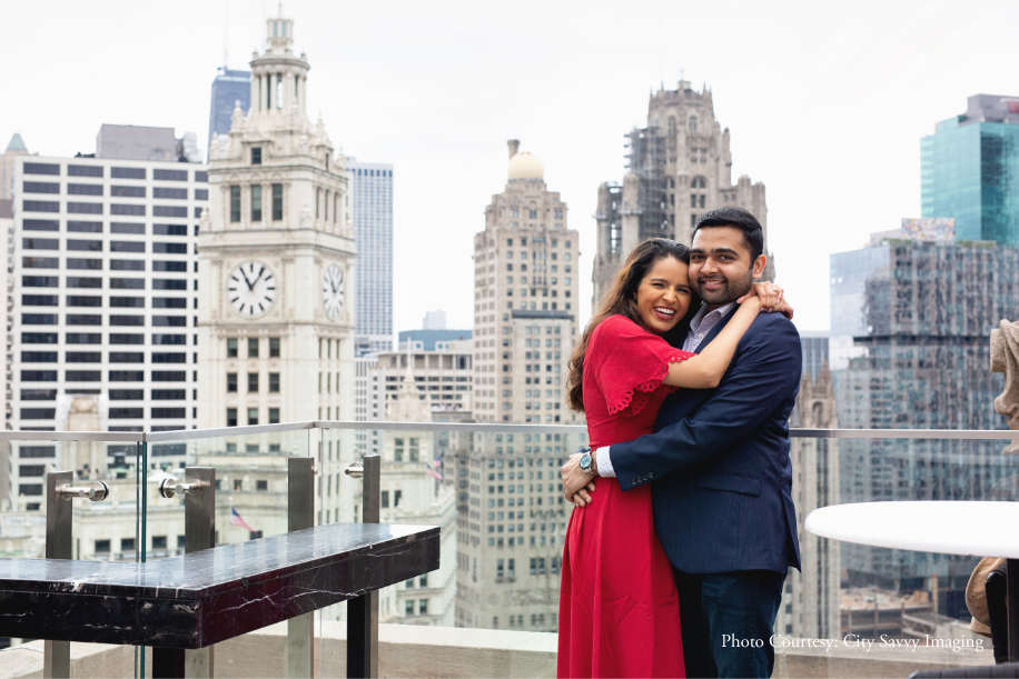 Zalak and Jeet on their dreamy rooftop proposal in Chicago | Wedifys