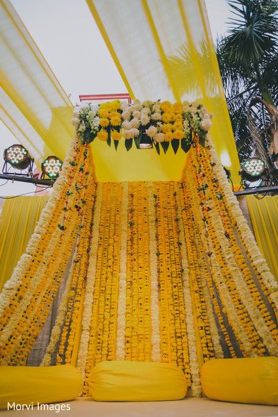Marigold décor for an Indian mehndi | Wedifys