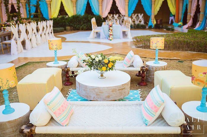 pastel colors for Indian mehndi décor | Wedifys
