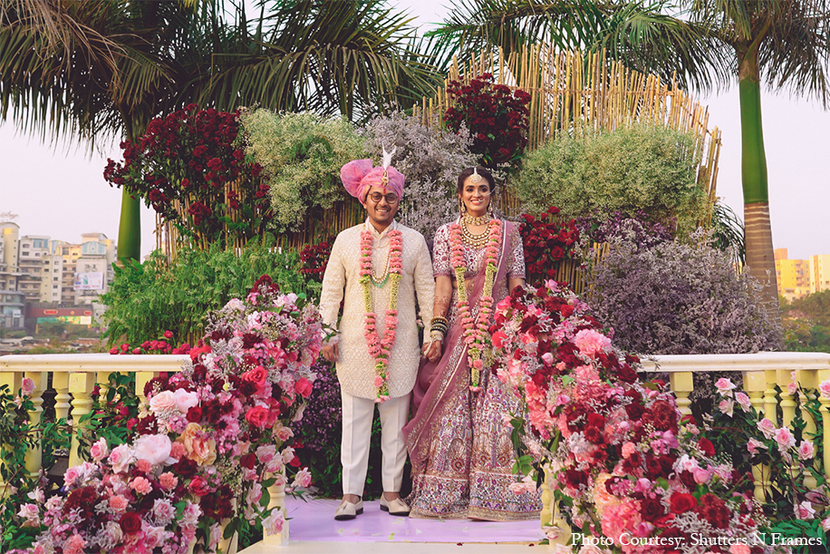Apurva and Ankit’s floral wedding décor with life-sized floral peacock | Wedifys