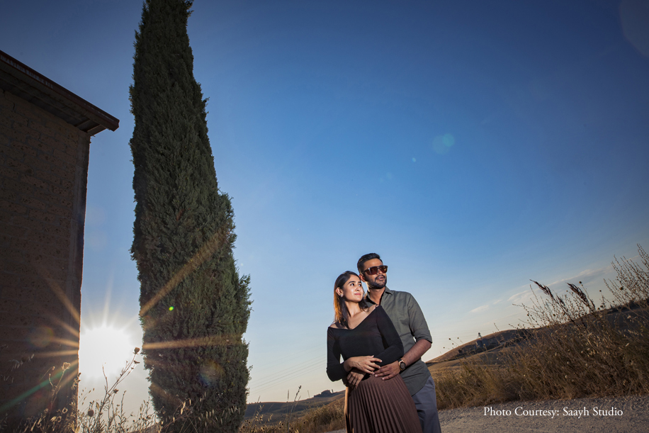 Tejaswini and Abhinga in their pre-wedding photoshoot in Tuscany, Italy | Wedifys