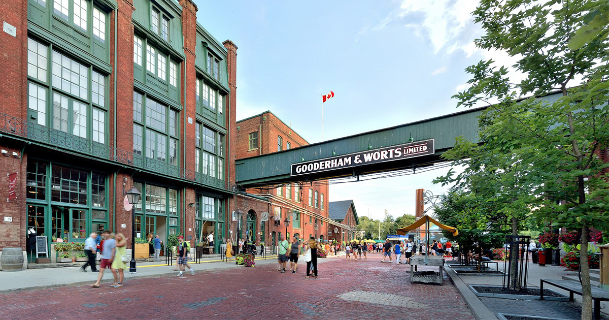 view of the Distillery District located in Ontario, Canada | Wedifys