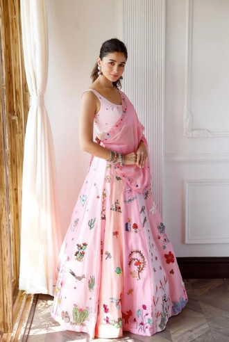 Alia Bhatt in lehenga by Madhurya Creation | Wedifys