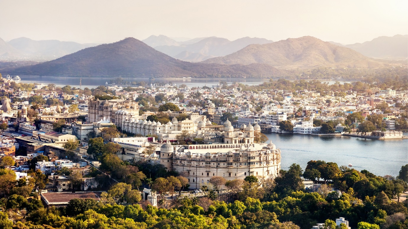 aerial view of Udaipur, India | Wedifys