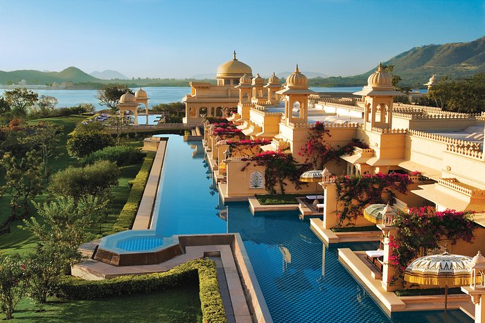 aerial view of the Oberoi Udaivilas, Udaipur, Rajasthan | Wedifys