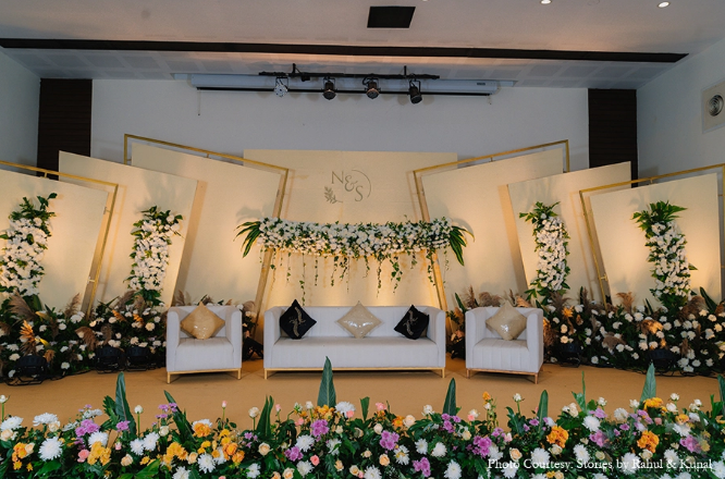 décor for the reception of Neha and Sunny | Wedifys