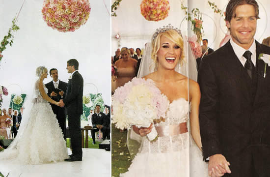 Mike Fisher and Carrie Underwood at their wedding in 2010 | Wedifys