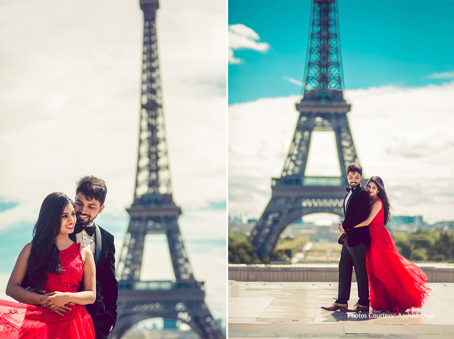 Amrutha and Shayan in their post-wedding photoshoot in Paris | Wedifys