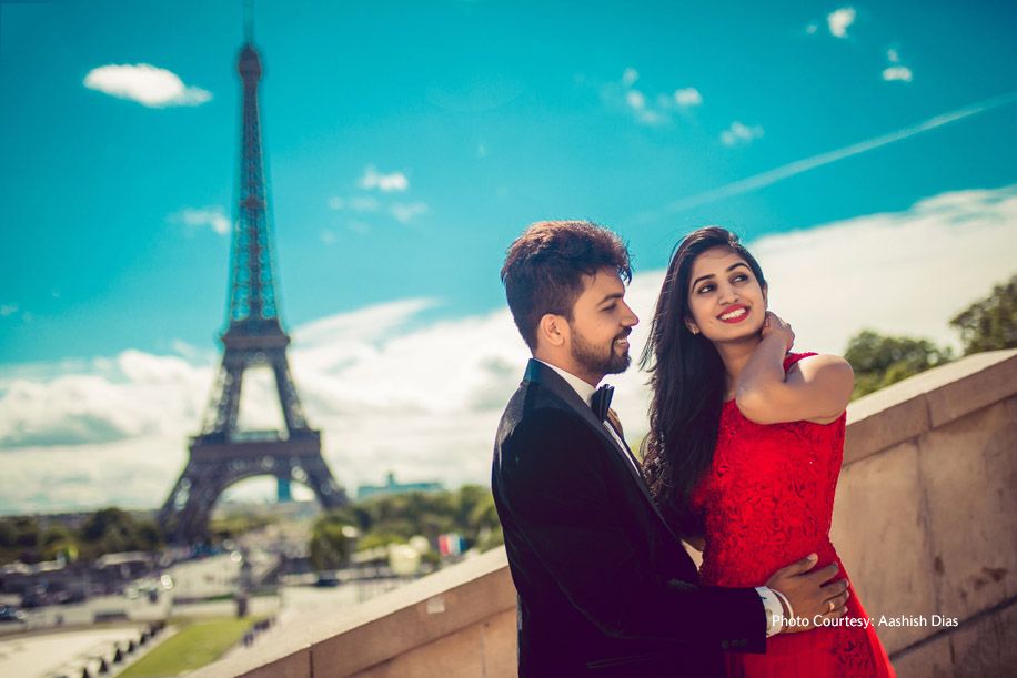 Amrutha and Shayan in their post-wedding photoshoot in Paris | Wedifys