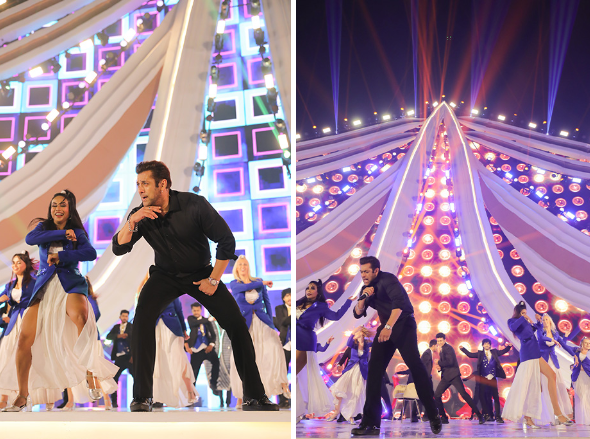 Salman Khan at the stage making a performance in the event | Wedifys