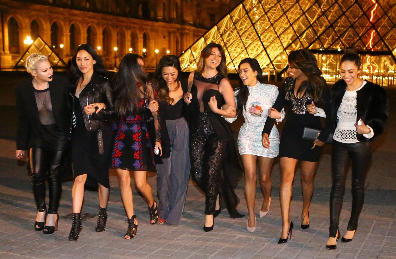 Kim Kardashian for her bachelorette party at the Louvre Museum in Paris, France | Wedifys