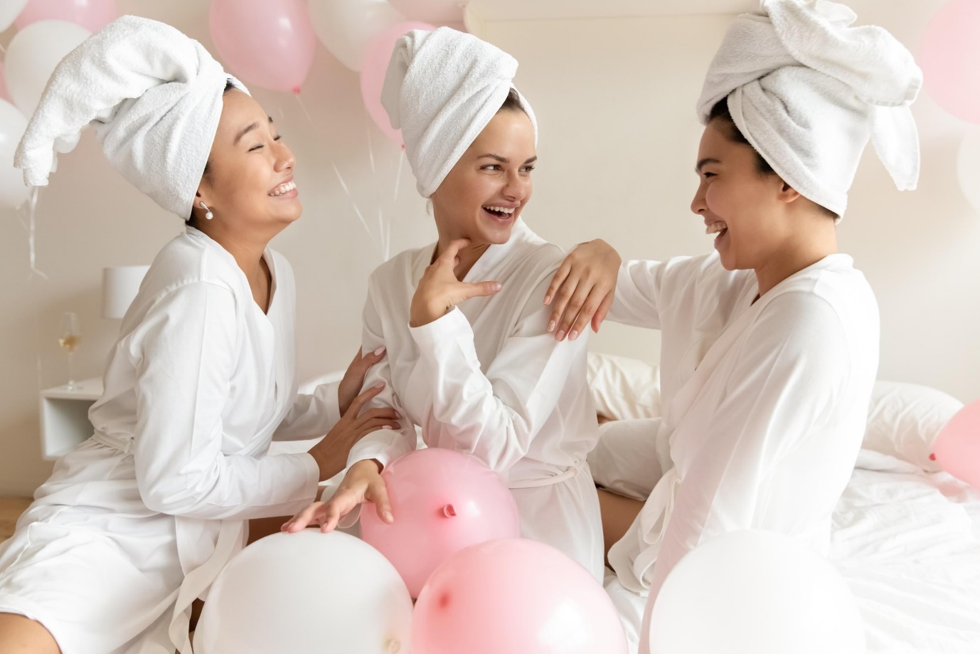 women celebrating bachelorette party at a spa | Wedifys