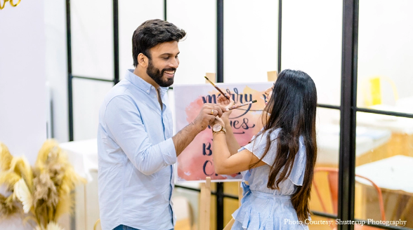 Shikhani and Sumeet in their proposal photoshoot at the Art Station in Mumbai | Wedifys