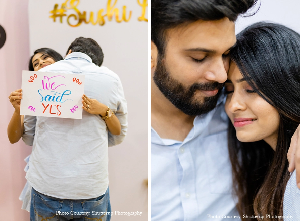 Shikhani and Sumeet in their proposal photoshoot at the Art Station in Mumbai | Wedifys