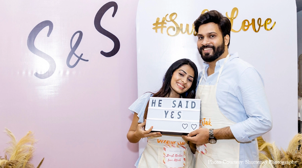 Shikhani and Sumeet in their proposal photoshoot at the Art Station in Mumbai | Wedifys