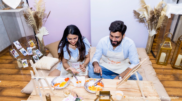 Shikhani and Sumeet in their proposal photoshoot at the Art Station in Mumbai | Wedifys