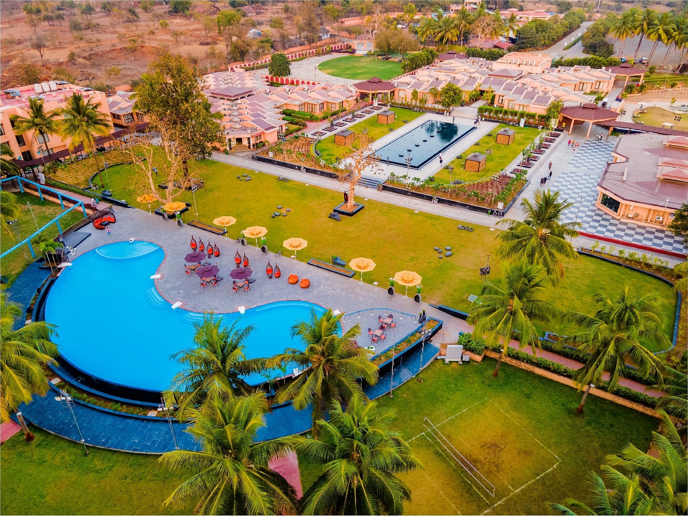 aerial view of Treat Resort in Silvassa, India | Wedifys