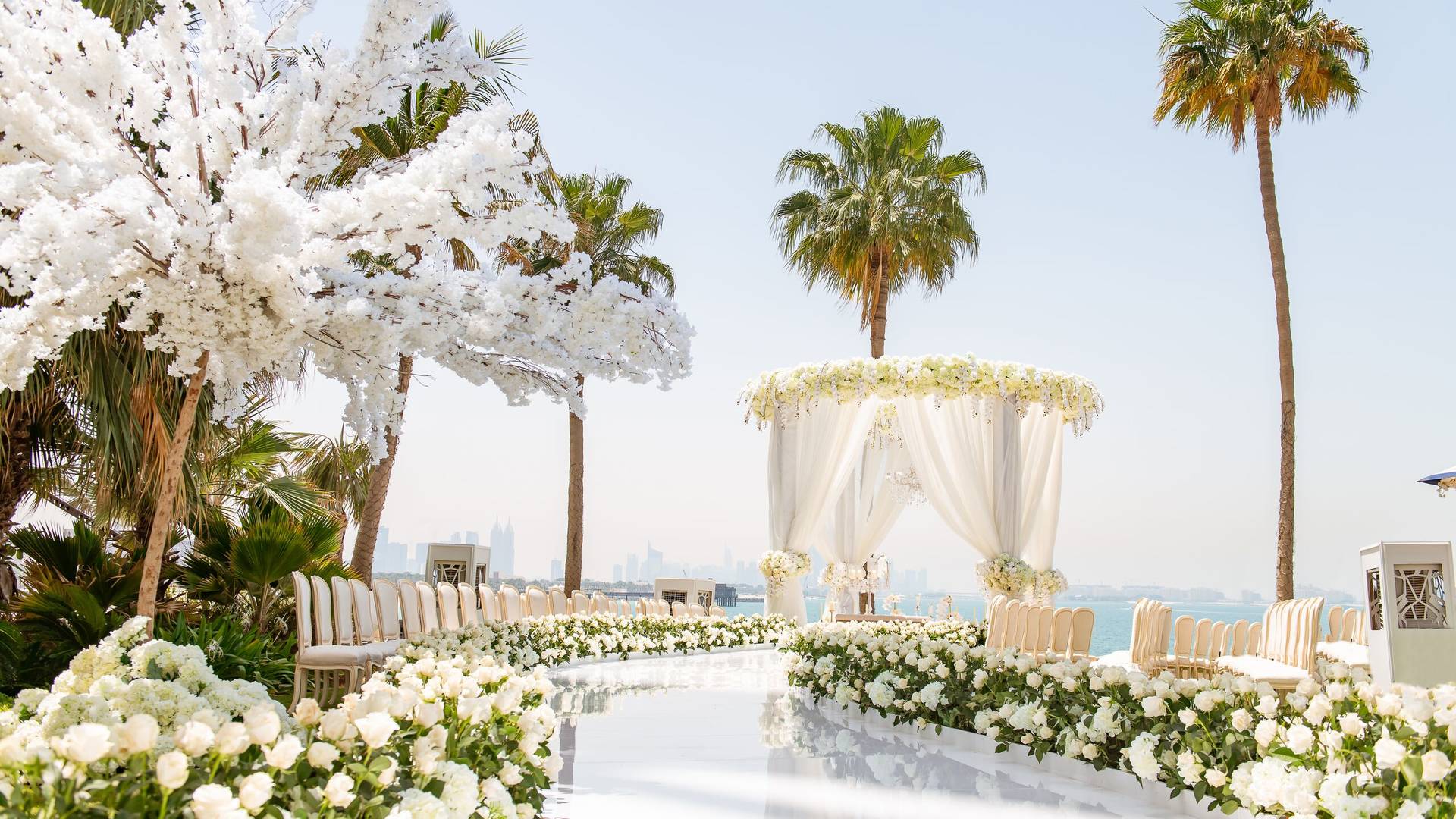 floral wedding décor at Burj Al Arab in Dubai | Wedifys