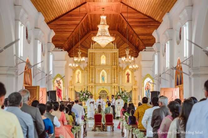 Joe and Madhu getting engaged at a church in Kochi | Wedifys