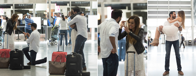 Gurjit proposing Anika at an airport | Wedifys