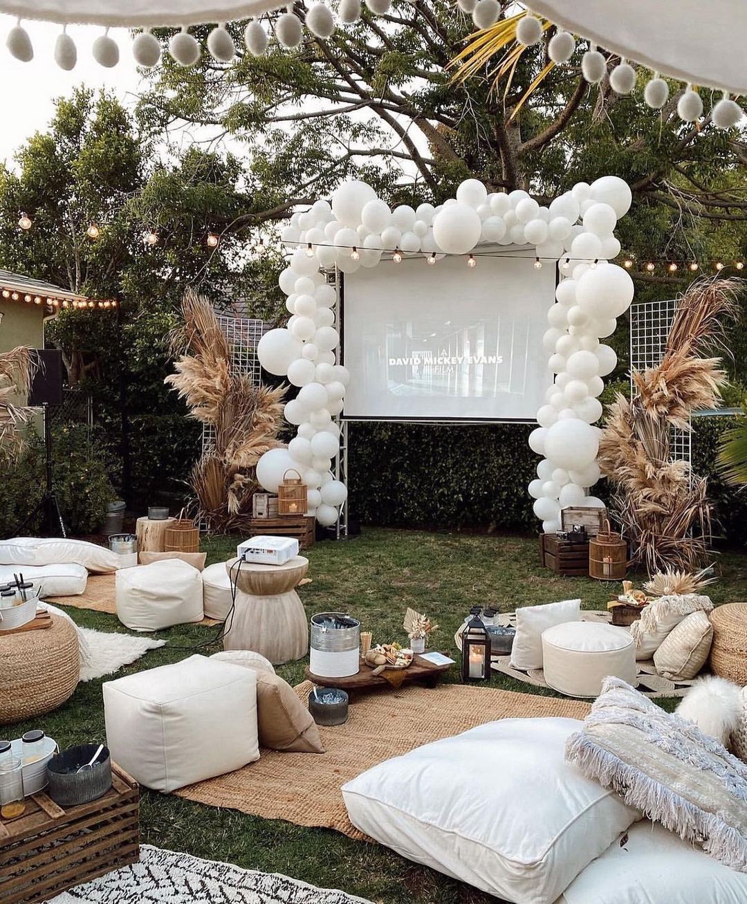 engagement décor in a backyard | Wedifys