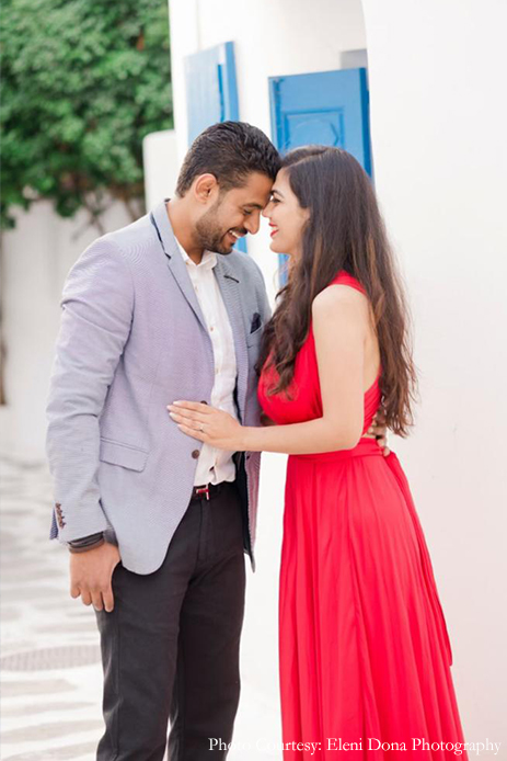 Anish-and-Nikita-in-their-pre-wedding-Photoshoot-in-Mykonos-Greece | Wedifys
