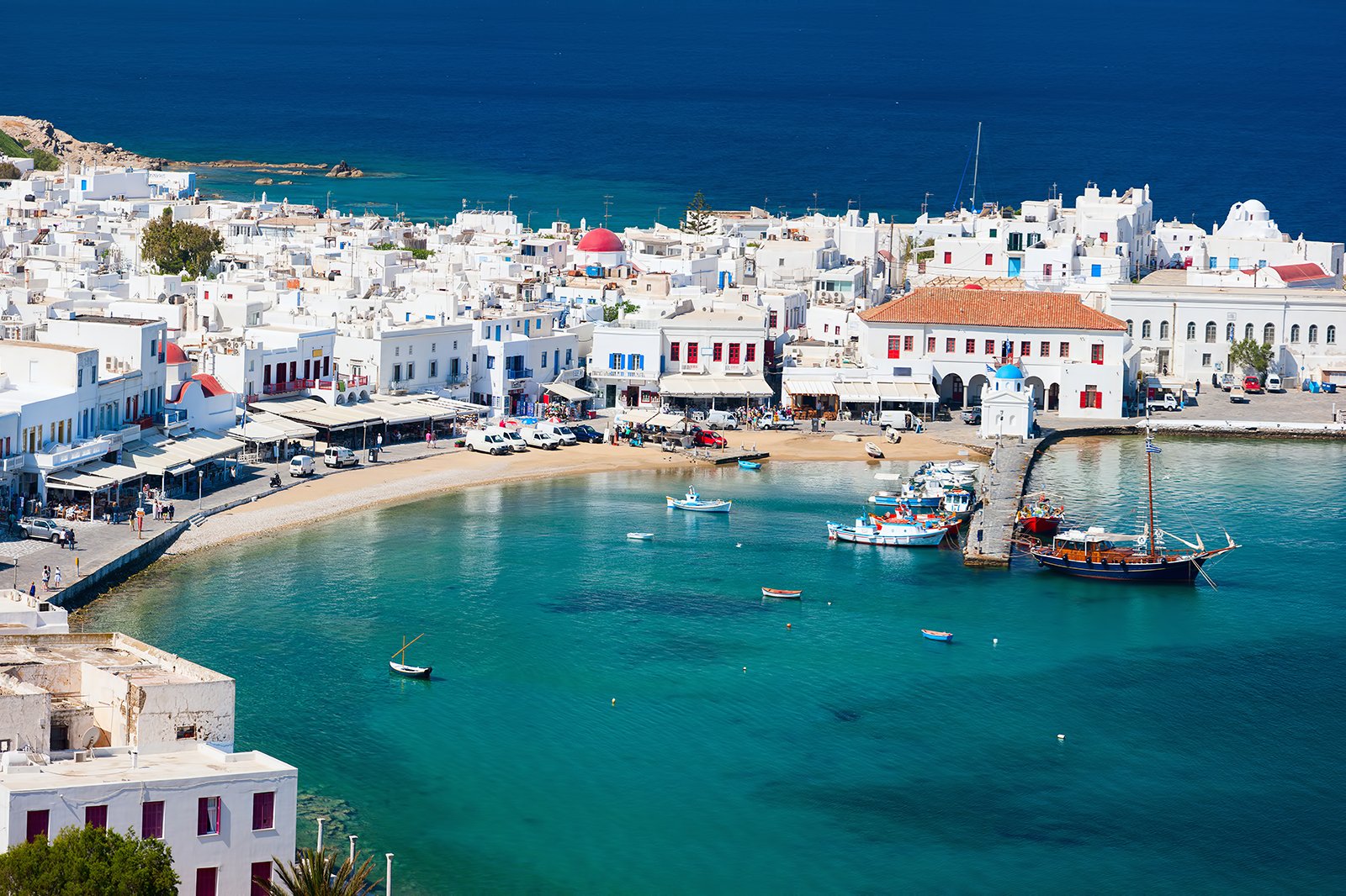 aerial view of Mykonos Island in Greece | Wedifys