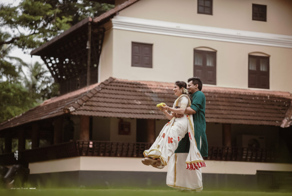 a couple in their pre-wedding photoshoot at a heritage home | Wedifys