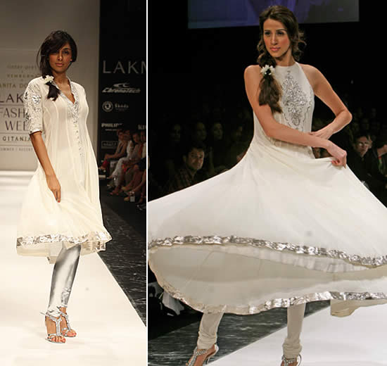models showcasing Anita Dongre’s Saree for LFW 2010 | Wedifys