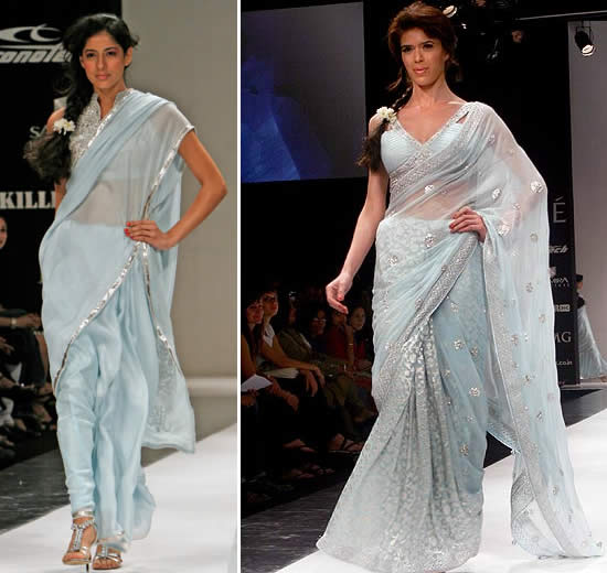 models showcasing Anita Dongre’s Saree for LFW 2010 | Wedifys