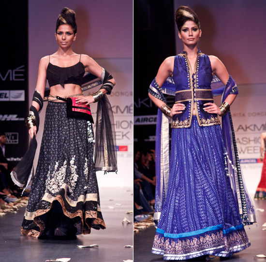 Models showcasing Anita Dongre’s Saree for LFW 2010 | Wedifys