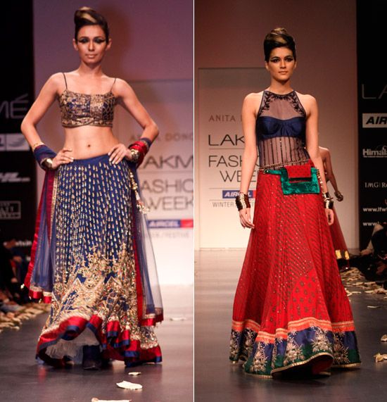 Models showcasing Anita Dongre’s Saree for LFW 2010 | Wedifys