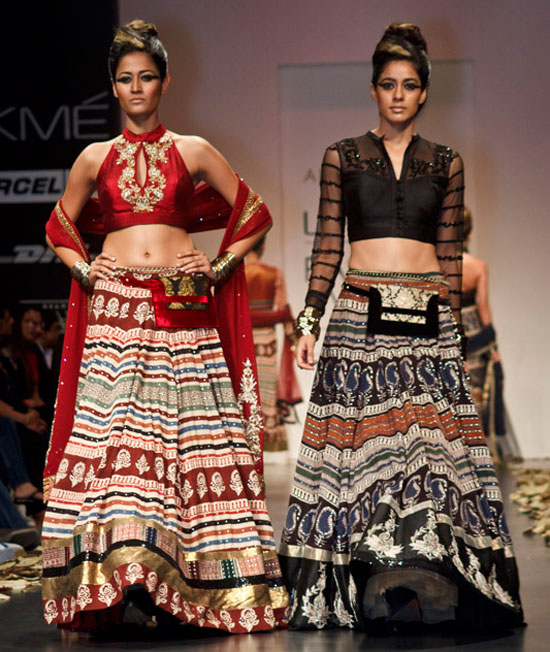 Models showcasing Anita Dongre’s Saree for LFW 2010 | Wedifys