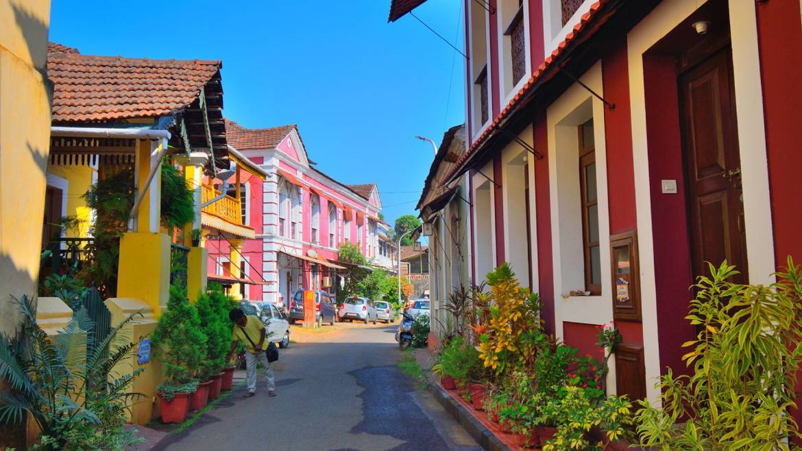 a view of Fontainhas, the Latin Quarter of Panjim, Goa | Wedifys