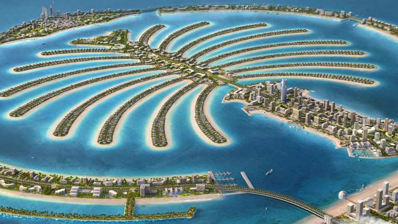 aerial view of the Palm Jumeirah Islands in Dubai | Wedifys