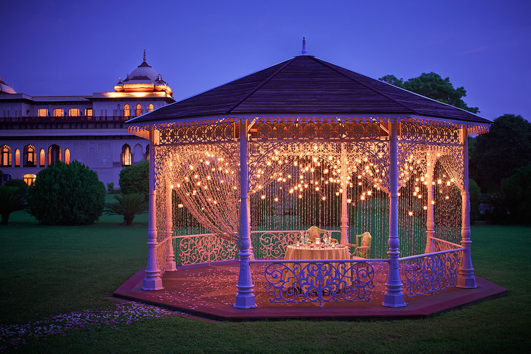 private dining area at the Taj Rambagh Palace in Jaipur | Wedifys