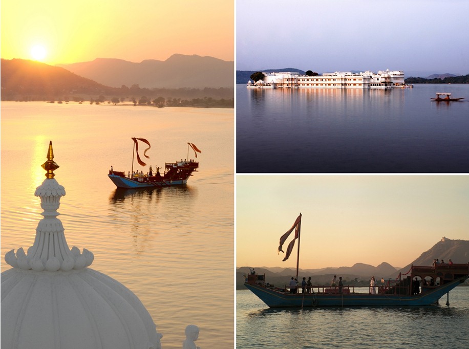 a view of Gangaur Boat and Taj Lake Palace, Udaipur | Wedifys