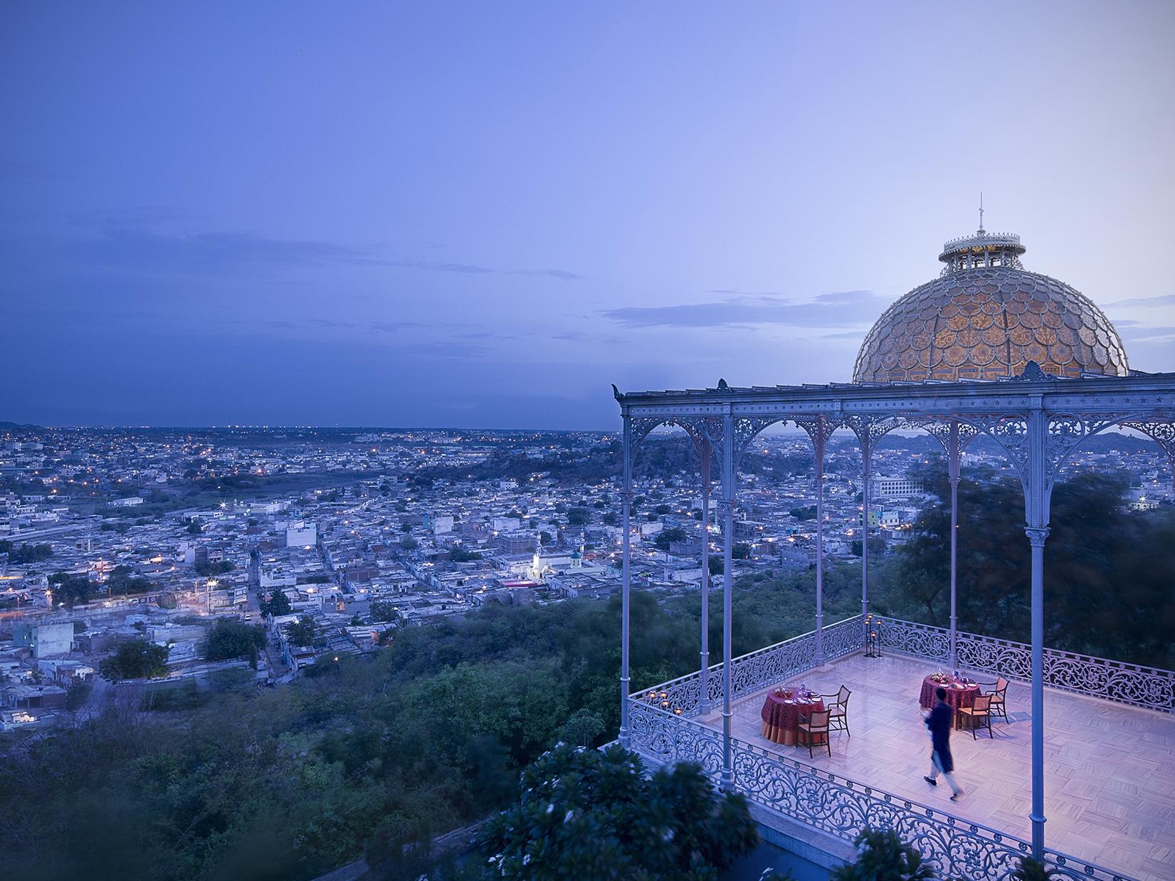 a view of the Gol Bungalow at the Taj Falaknuma Palace in Hyderabad | Wedifys