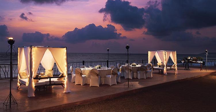 private dining area by the sea at Vivanta by Taj, Fort Aguada, Goa | Wedifys