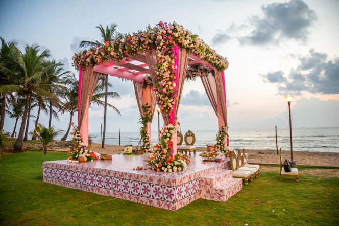 floral mandap décor for the wedding of Saurabh and Nishtha | Wedifys