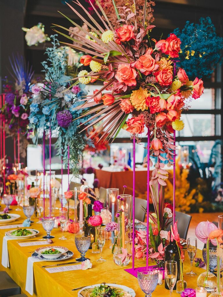 bold color floral décor for a wedding | Wedifys